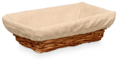 Produktbild von Kipit Brotkorb mit Stoff - Schilf/Leinwand - braun - 28 x 18 x 8 cm - Landhausstil