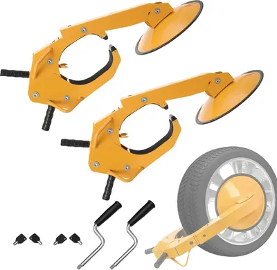 Image de Bouchon de roue de voiture, acier, 250mm x 750mm, compatible avec les voitures et les remorques, fonction antivol, ventouse 30mm