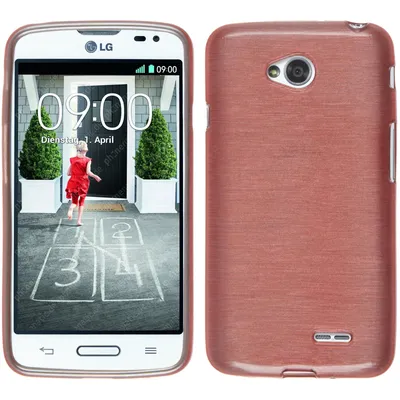 Produktbild von PhoneNatic Case kompatibel mit LG L70 - rosa Silikon Hülle brushed + 2 Schutzfolien