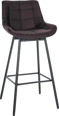 Image de Tabouret de bar CLP Weston, pivotant à 180°, avec dossier rembourré, structure en métal marron, revêtement en similicuir