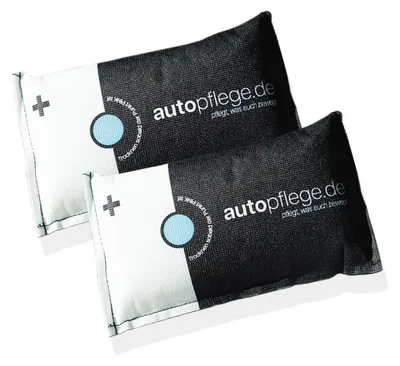 Produktbild von 2x Auto Luftentfeuchter 350 gr. | Entfeuchter Kissen gegen Feuchtigkeit & Beschlagene Scheiben im Innenraum | Wiederverwendbar mit Indikator | Antibeschlag Feuchtigkeitskissen gegen feuchte Fenster