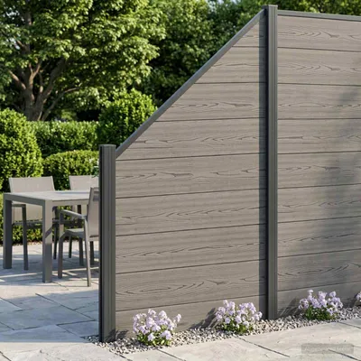 Produktbild von Maison Exclusive - zaunset 95 x 180 cm WPC und Aluminium Grau