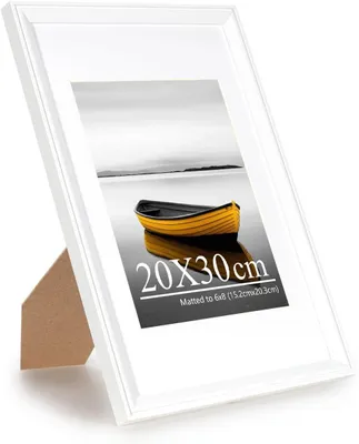 Imagen del producto de Marco de fotos blanco, de 20 x 30 cm, con soporte para colgar en la pared y para colocar sobre una superficie, ideal para fotografías
