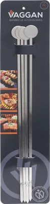 Image de Brochettes pour barbecue, lot de 4 – 37,5 cm, en acier inoxydable, H&L