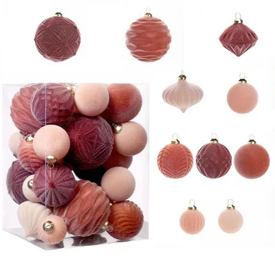 Produktbild von Weihnachtskugeln 35 Stück mit Aufhänger 8/6/4cm Kunststoff für Party Hochzeit Weihnachten