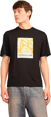 Produktbild von Jack & Jones Marbella Aop Branding Kurzarm-t-shirt Gelb S Herren Gelb S