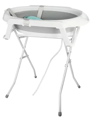 Immagine prodotto di Vaschetta per il bagnetto - Pieghevole - Con cuscino da bagno - Sicura e comoda per neonati da 0 a 6 mesi - Plastica PP - Grigio