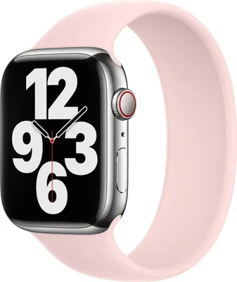 Image de Apple Solo Strap en silicone pour l'Apple Watch | 44/45/46/49 mm - Taille 12 - Chalk Pink