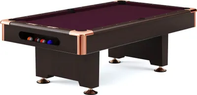 Produktbild von Automaten Hoffmann Billardtisch "Club Pro III" Dekor Nussbaum, Simonis 860, Wine, 7 ft (Spielfeld 198x99 cm)