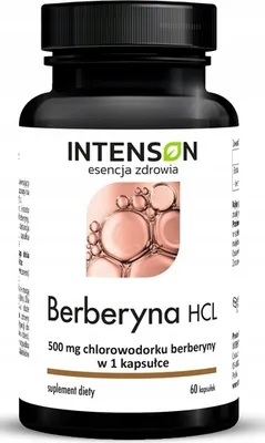 A product shot of a bottle of Intenson Berberine HCL supplement.