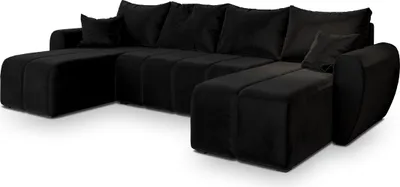 Produktbild von Masseno Ecksofa MADISON U mit Schlaffunktion U-Form, Sofa mit Bettkasten, Wohnzimmersofa, Couch, Soffa, Bettsofa, Couchgarnitur- Schwarz, KRONOS 07
