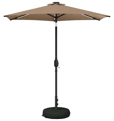 Image de Parasol de jardin vidaXL avec lumières LED et socle, 230 x 230 cm