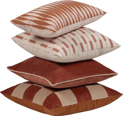Produktbild von Zena Kissin Velvet Rosa/Rostbruin - 4Er Set