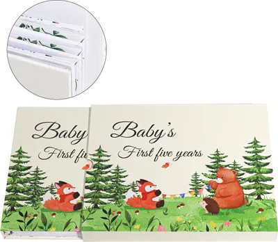Produktbild von Erinnerungsbuch Baby 0–5 Jahre, Baby Tagebuch & Fotoalbum neutral, Meilensteine von Geburt bis Kindergarten, Geschenkidee für Eltern, 132 Seiten