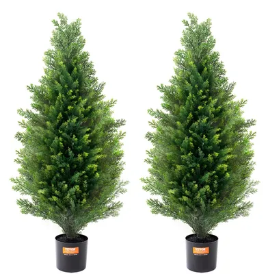 Obrázok produktu pre VEVOR Umelý topiary céder, výška 91,4 cm (2 kusy), s ďalšími listami a kvetináčom, umelá vždyzelená rastlina borovice cyprus, umelá zelená súprava s UV ochranou