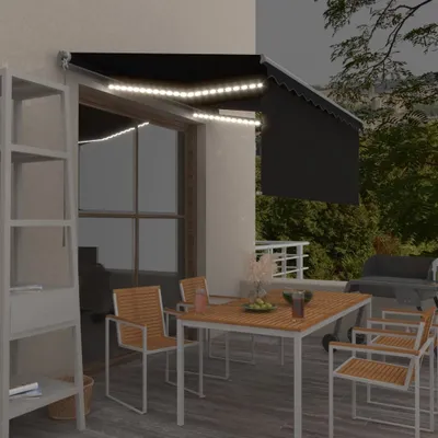 Image de VidaXL Store rétractable manuel LED 3x2,5 m anthracite
