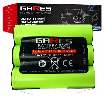 Obrázek produktu pro Gares Univerzální Akumulátor Li-Ion 3,6V 9,0Ah | Akumulátorový Pack | Baterie pro elektronická zařízení 3,6V | Vysoká kvalita Gares®