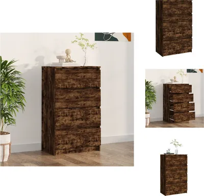 Imagen del producto de vidaXL, aparador de roble ahumado, 60 x 35 x 98,5 cm, material de madera, - Aparadores
