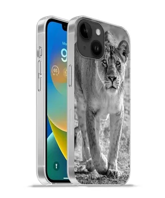 Produktbild von MuchoWow® Handyhülle Schutzhülle Hülle für Apple iPhone 14 - Softcase Löwe - Schwarz - Weiß Silikon Softcase Handy Hülle - Mobiltelefonhülle