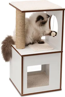Image de Arbre à chat Famanu avec maisonnette - Structure d'escalade compacte