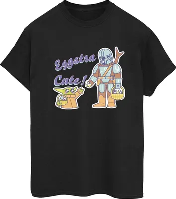 Produktbild von Star Wars - "The Mandalorian Eggstra Cute" T-Shirt für Damen BI45995 (XL) (Schwarz)