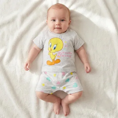 Produktbild von Looney Tunes Tweety Baby kurzarm Strampler Einteiler – Bunt / 86