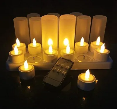 Image de Lumière LED rechargeable, lot de 12 avec télécommande