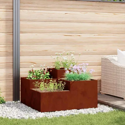Immagine prodotto di vidaXL Vaso da giardino arrugginito 80 x 80 x 48 cm Acciaio resistente alle intemperie