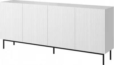 Produktbild von Komoda PAFOS na čiernom oceľovom ráme 200x40x102 biela matná