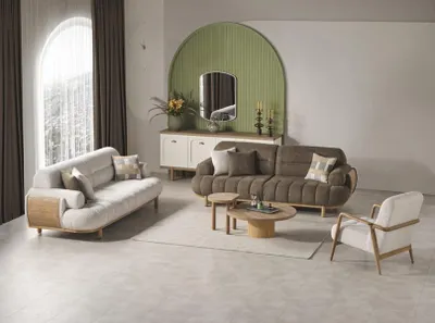 Produktbild von Couch Set Polstergarnitur Wohnlandschaft Sitzmöbel Sofa Kombination Sitzgruppe