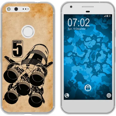 Produktbild von PhoneNatic Case kompatibel mit Google Pixel XL Silikon-Hülle Space Moon Rocket M3