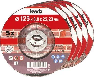 Produktbild von kwb 792295 Trennscheibe gerade 125 mm 5 St