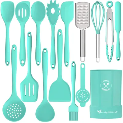 Produktbild von Küchenhelfer-Set, 16-teiliges Set aus Silikon-Küchenutensilien