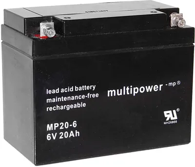 Produktbild von Multipower Blei-Akku MP20-6 Pb 6V / 20Ah M5 Schraubanschluss