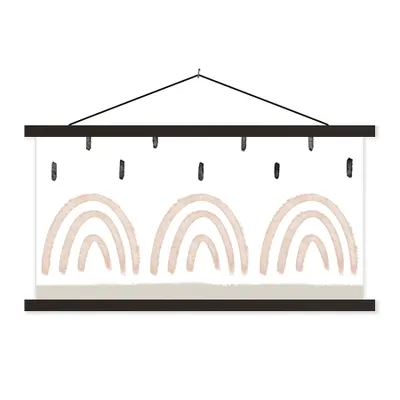 Produktbild von MuchoWow® Textilposter Regenbogen - Pastell - Regen 90x45 cm mit schwarzem Rahmen - Klemmleisten