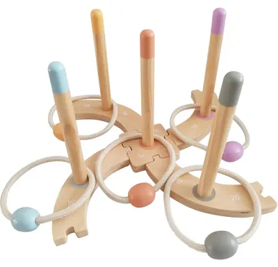 Produktbild von SpielMaus Holz Spielmaus Holz Ringwurf-Spiel 15-teilig