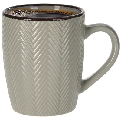 Produktbild von Siaki Kaffeebecher/Motivbecher - Fischgrate - hellgrau - 370 ml