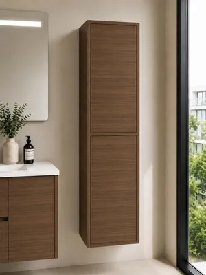 ORIGEN BATH FLORENCIA Badschrank 35x25x140 cm, 2 Türen, Tea-Esche, Immagine generata dall'IA