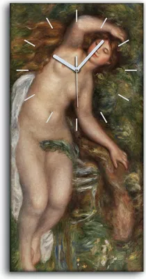 Produktbild von Küchenuhr Bürouhr Leinwand Uhr 30x60 Malerei Nackte Frauen Mädchen Bäume Kunst - weiße Hände