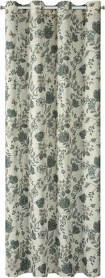 Produktbild von EUROFIRANY | Vorhang - 140 x 250 cm - Vintage - grün creme - Blumen - Ösen - mit Leinenzusatz