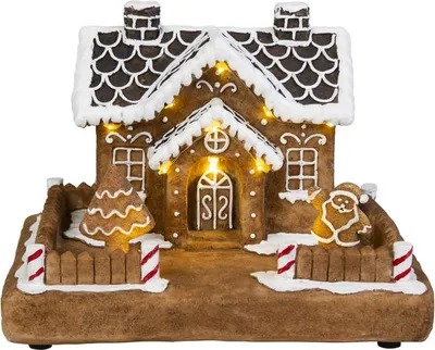Produktbild von LED Lebkuchenhaus - 11 warmweiße LEDs - ca. 18,7 x 14,3 x 13,5 cm