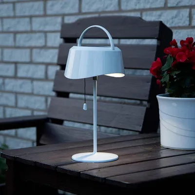 Produktbild von Premium LED Solar Tischleuchte Cervia Weiß Solar Gartenlampe Gartenleuchte