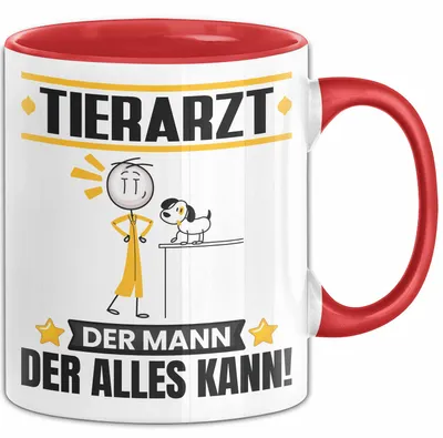 Produktbild von Tierarzt Tasse Geschenk für Tierarzt Der Mann Der Alles Kann Geschenkidee zum Geburtstag (Rot)