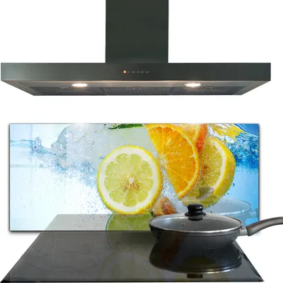 Produktbild von Spritzschutz aus Glas Küchenrückwand - Wandschutz für Herd und Spüle - 125x50 cm - Saftige Zitrusfrüchte Erfrischung