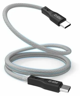 Zdjęcie produktu dla SBS TECABLETCCMAG, 1 m, USB C, USB C, USB 3.2 Gen 1 (3.1 Gen 1), 0,48 Gbit/s, Czarny, Srebrny
