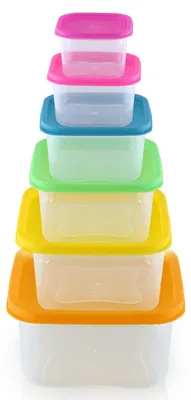 6-teiliges Vorratsdosen-Set, eckig, 1,8 l, BPA-frei, stapelbar