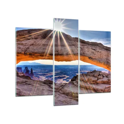 Produktbild von Bilder auf glas - Felsen Ansicht Landschaft - 95x80cm - Glasbilder - Wandbilder - Kunstdruck - zum Aufhängen bereit - Wanddekoration aus Glas - Glas Bilder - Wandbild auf Glas - GCB95x80-0184