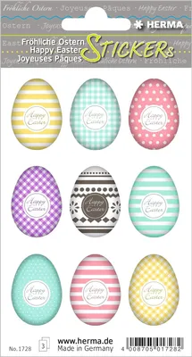 Produktbild von HERMA Oster Sticker TREND "Eierset bunt" 3 Blatt à 9 Sticker