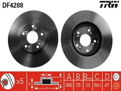 Produktbild von TRW Bremsscheiben (2 Stück) Vorderachse DF4288