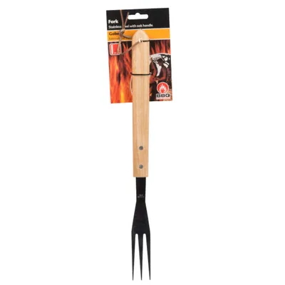 Image de Bbq Collection Fourchette à viande de luxe 41 cm Chêne/Acier